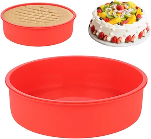 2 Stück Silikon Kuchenformen Rund 8 Zoll 20cm Silikon Backform Rund Antihaft Sil - Bild 1 von 7