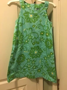 Gap Kids Girls Sleeveless Shift Dress Sz 8 Aqua Blue & Green Floral with Sweater - Picture 1 of 1