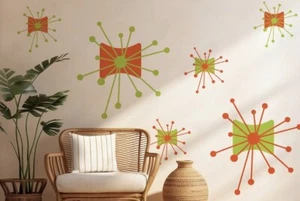 atomic starburst vintage Retro Wall Decal Modern Decor - Picture 1 of 6