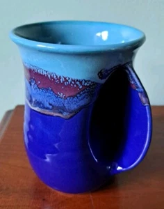 NEHER Handarbeit Studiokeramik rechte Hand wärmend Kaffee Tee Becher Mystic Waters  - Bild 1 von 4