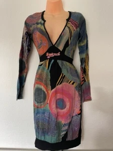 Desigual Dress Ladies Size M 8/10 Cotton Dress long sleeves hippy quirky - Picture 1 of 10