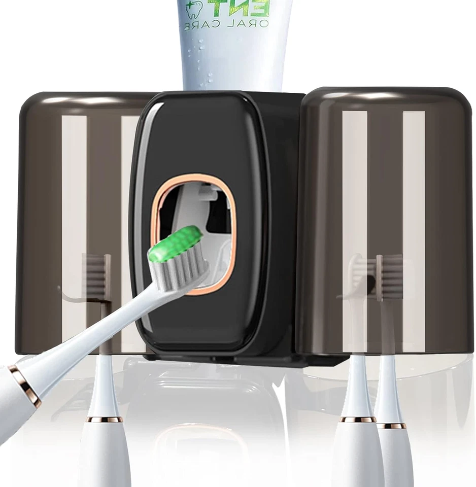 Toothpaste Dispenser Wall Mount with Toothbrush Holder WAYCOM Automatictoothpas