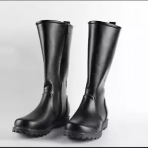 Stivali al ginocchio da uomo equitazione motociclista casual punta tonda stivali scarpe in pelle pu - Foto 1 di 5