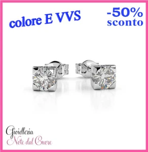 ORECCHINI IN ORO BIANCO CON DIAMANTI NATURALI E VVS 0.70 CARATI CERTIFICATO - Imagen 1 de 4