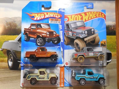 Hot Wheels JEEP LOTE 4 67 Jeepster Commando SCRAMBLER HEAT FLEET BAJA BLAZERS 4x4 - Imagem 1 de 4