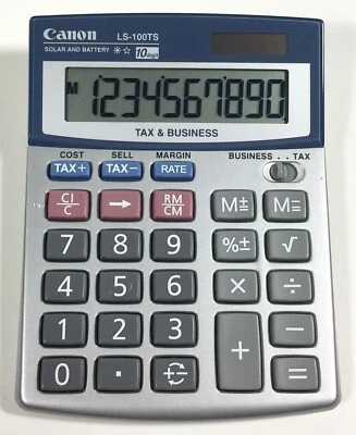 Canon LS-100TS Solar & Battery - Tax & Buisiness LCD Calculator 10 Digit - Image 1 of 4