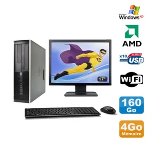 Lot PC HP Compaq 6005 Pro SFF AMD 3GHz 4Go 160Go Graveur WIFI Windows Xp + 17" - Photo 1/3