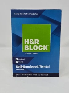 H&R Premium Self Employed/Rental 2018 Tax Software Fed/State Turbo Schedule - Picture 1 of 3