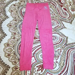 Y2K Hot Pink Tapered Juicy Couture Logo Terrycloth Pants/Joggers - Picture 1 of 3