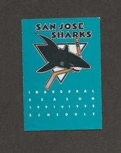 SAN JOSE SHARKS 1991-1992 POCKET SCHEDULE by BALLY'S 1st season!! - Picture 1 of 2