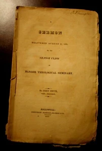 A Sermon Delivered August 25, 1822, Bangor Theological Seminary 1822 - Picture 1 of 1