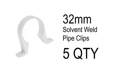 POLYPIPE 5 x 32 mm Lösemittel Kleber Schweißen Abfall Rohr Clips Weißwasser Befestigung Sanitär Fitting