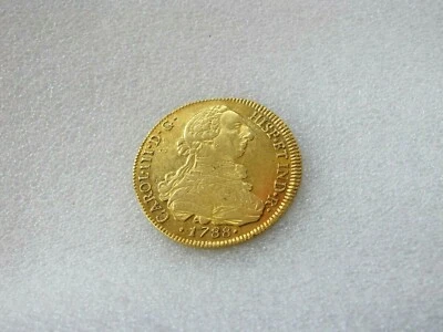 1788 САНТЬЯГО 8 ЭСКУДО ЧИЛИ ЧАРЛЬЗ IIII ИСПАНСКАЯ ЗОЛОТАЯ МОНЕТА ДУБЛОН AU - Изображение 1 из 4