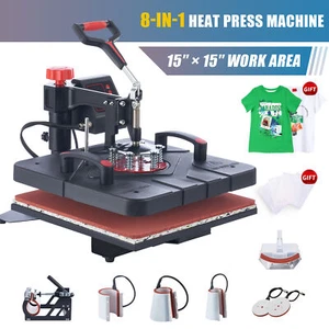 Heat Press Machine Digital Transfer Sublimation Plate 5in1 8in1 12"x15" 15"x15" - Picture 1 of 35