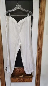 Mujer Lino Charter Club Lujo Blanco Pantalones Talla XL - Imagen 1 de 5