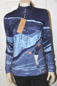 Krimson Klover Elevation Zip-Neck Base Layer Top Ski Women's - Blue Print - NEW - Picture 1 of 6