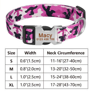Dog Collar Personalized For Large Dogs Camouflage Adjustable Name Engraved Pet