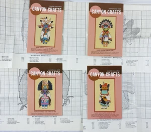 Vtg 1985 LOT OF 4 Cross-Stitch ‘Patterns Only’ Kachina Series No. 1001 - 1004 - Picture 1 of 14