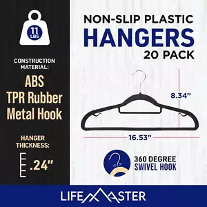 Dry Wet Clothes Hangers - Heavy Duty Coat Hanger Set with 360° Swivel Hook - Picture 1 of 4