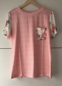 Angel Damen-T-Shirt gestreift Blumenmuster/Large brandneu kostenloser Versand UK Verkäufer - Bild 1 von 3