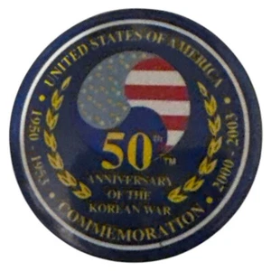 50th Anniversary Of The Korean War Commemoration " Vintage 1" Pinback/Pin - Picture 1 of 3