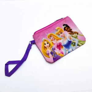 Disney Coin Pouch Purse Princess Tiana Aurora Sleeping Beauty Cinderella Pink - Picture 1 of 7