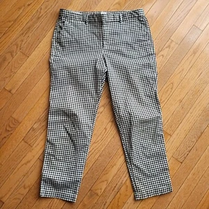 Gap Slim City Crop Black White Gingham Women's Size 10 - Foto 1 di 14