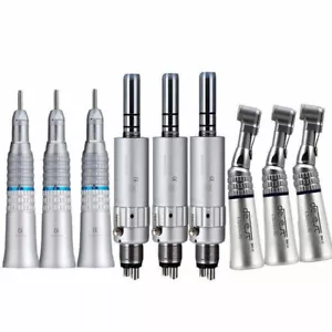 E-Typ 4 Loch 3 Sets Dental Langsame Geschwindigkeit Handstück Gegenwinkel Gerader Luftmotor - Bild 1 von 20