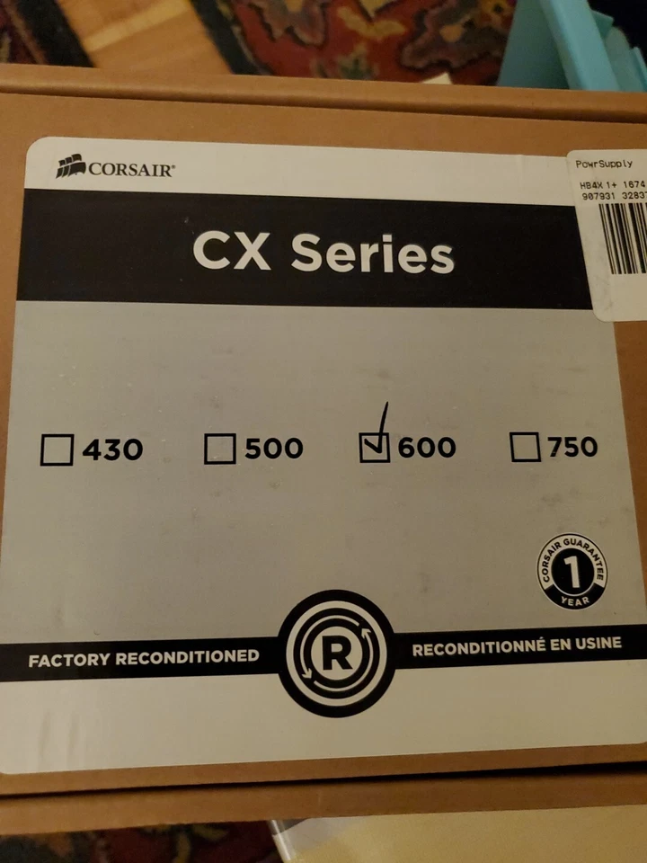 Corsair CX600M 600W Power Supply - Factory Reconditioned & Sealed  - Image 1 of 1