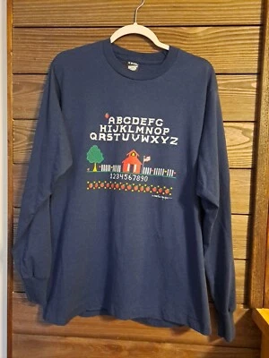 VINTAGE 1988 Women’s Size XL Long Sleeve Shirt School Alphabet Excellent  Foto 1 de 4