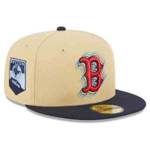 Boston Red Sox New Era Illusion 59FIFTY Fitted Hat - Cream/Navy - Picture 1 of 6