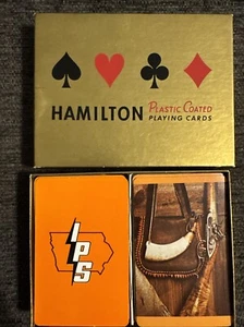 Carte da gioco Hamilton vintage rivestite in plastica 2 mazzi - Foto 1 di 2