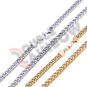 Collar cubano Miami de acero inoxidable para hombre chapado en oro/plata cadena de 10 mm 18-36"C18 - Imagen 1 de 8