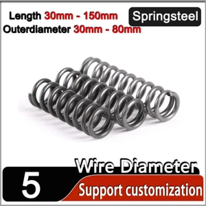 Compression Spring 5mm Wire Dia Springsteel Pressure Coil Springs All Lengths - Picture 1 of 11