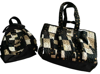 Donna Sharp Patchwork Quilted Purse Handbag W/Coin Purse and Backpack Included - Image 1 of 4