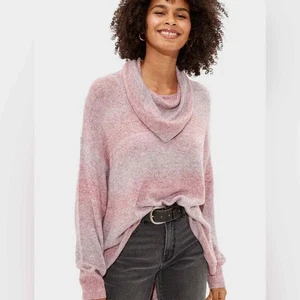 American Eagle Größe Small S ombre gestreift Oversize lila rot Wasserfallausschnitt Pullover - Bild 1 von 11