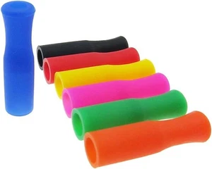 Puntas de pajita de silicona coloridas, reutilizables para pajitas de acero inoxidable de 6 mm de ancho - Imagen 1 de 9