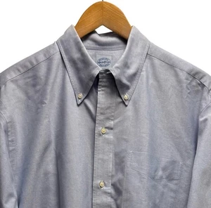 Mercer & Sons Men's Size 17/34 Blue Button Down Cotton Pocket L/S Shirt USA euc - Picture 1 of 5