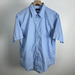 Camicia vintage Christian Dior Monsieur con bottoni blu uomo 16,5 SS/XL - Foto 1 di 6