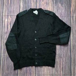 Military Equipment Gr. 38 L Wollmischung Strickjacke Pullover Ellenbogen Patches schwarz - Bild 1 von 7