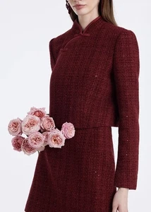 Neu mit Etikett Goelia neu kurze Jacke chinesischer Stil Mandarinkragen - Bild 1 von 12