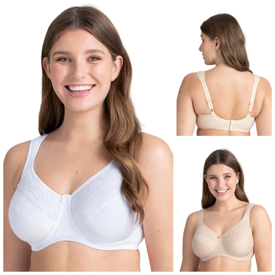 Miss Mary of Sweden Cotton Now Bra Minimiser Full Cup Womens Lingerie 2472 - Image 1 of 1