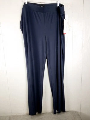 Talbots Knit Jersey Pants Womens 3X Blue Stretch Wrinkle Free Packable Straight - Image 1 of 4