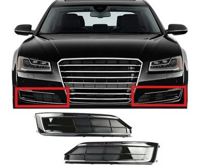 For Audi A8 D4 2015-2016 Front Bumper Fog Light Bezel Grille Cover Trim  - Imagen 1 de 4