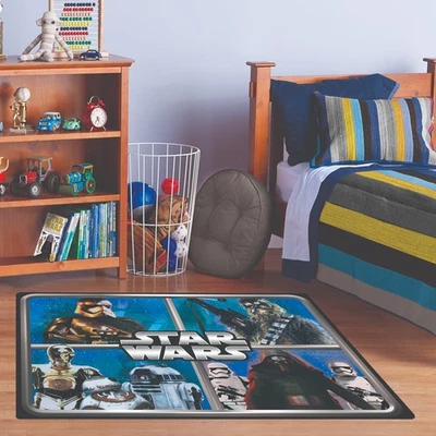 Disney Star Wars Movie Poster Logo Easy Care Non-Slip Youth Area Rug Collection - Image 1 of 3