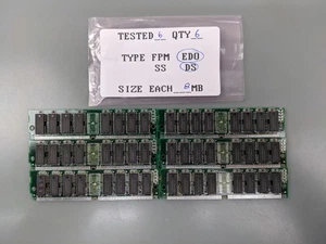 (6) 8MB EDO SIMMs, 72-pin RAM Memory Sticks (48MB Total) 2410-281652 - Picture 1 of 5