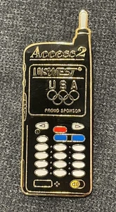 2002 Salt Lake City Utah Olympics Pin US West Access 2 Cell Phone - Picture 1 of 2