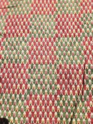 " Homespun Christmas" Reds Greens & Tans Cotton Fabric - Image 1 of 4