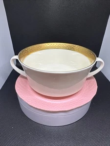 BIDASOA Soap Bowl. Two handles. Gold Ribbed. See pics. - Picture 1 of 10