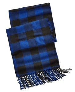 Club Room Men S Buffalo Check Scarf Blue Size Regular - Picture 1 of 7
